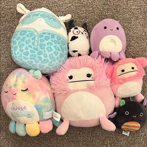 Squishmallows Plush Toy Set - Pink, Purple, Blue, Black